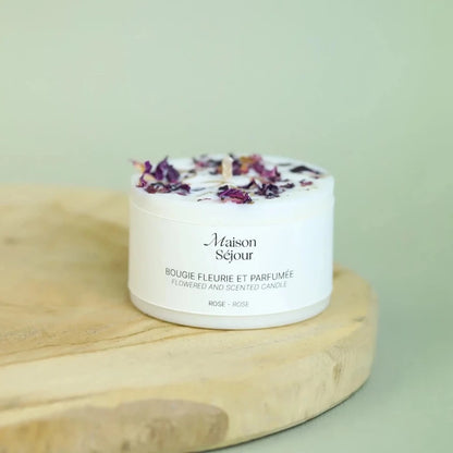 Bougie à base de cire de soja végétale. Parfum rose