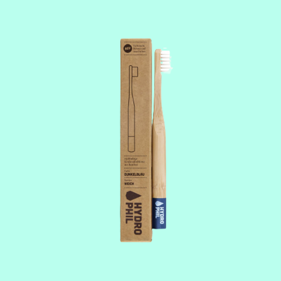 Brosse à dents en bambou pour enfant Hydrophil bleu