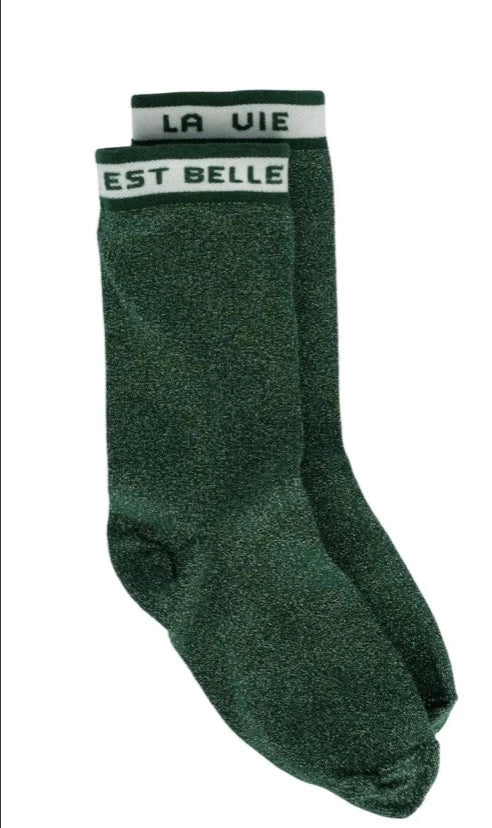 Chaussettes la belle en vert Maison Causettes