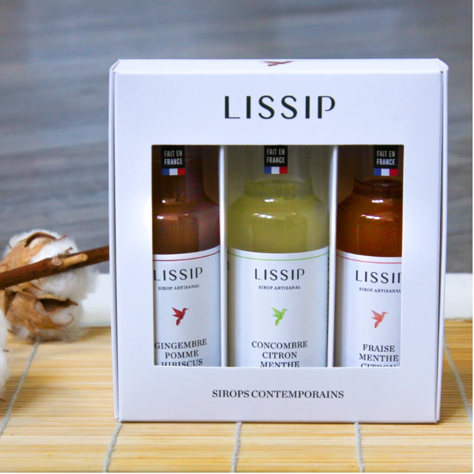 Coffret découverte pour Noël des sirops artisanaux Lissip