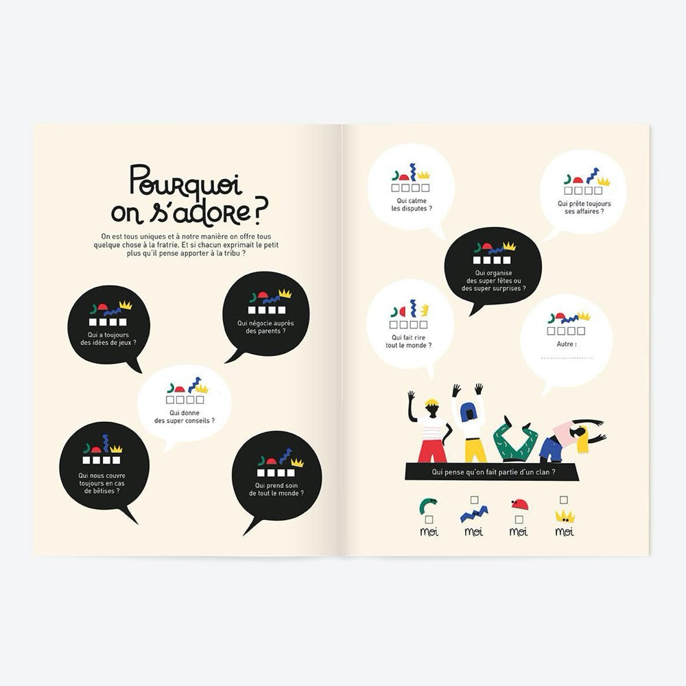 Entre frères et soeurs, livre à remplir à deux. Edition Minus