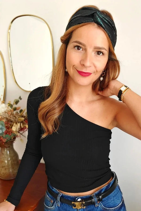 Headband irisé vert Laure derrey