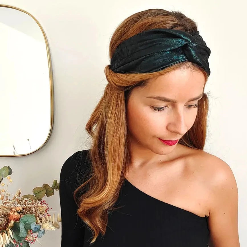 Headband irisé vert Laure derrey