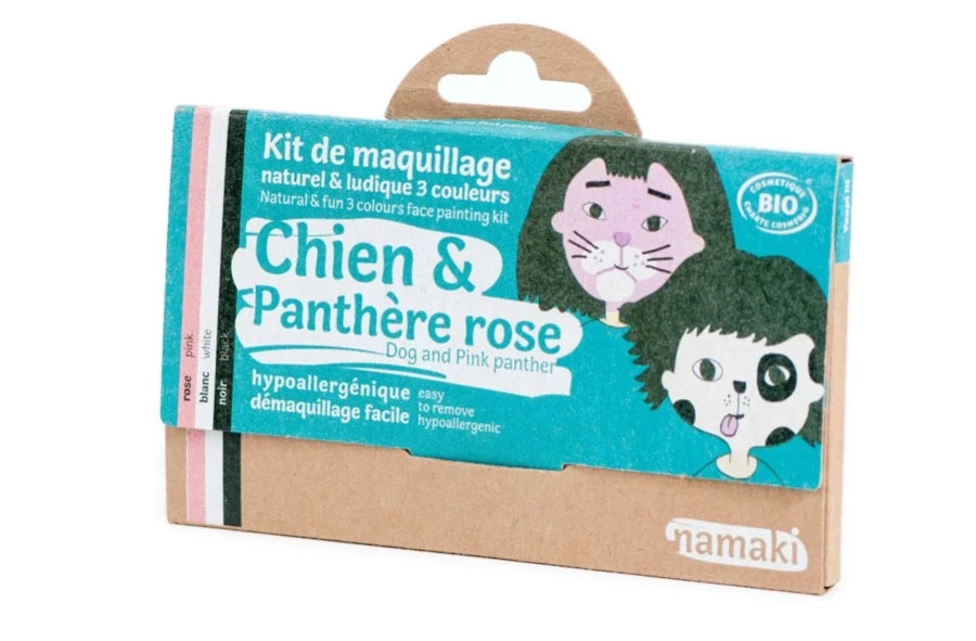 Kit de maquillage de déguisement bio chien et panthère rose