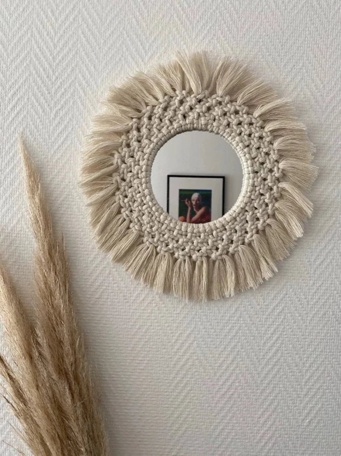 Miroir en macramé