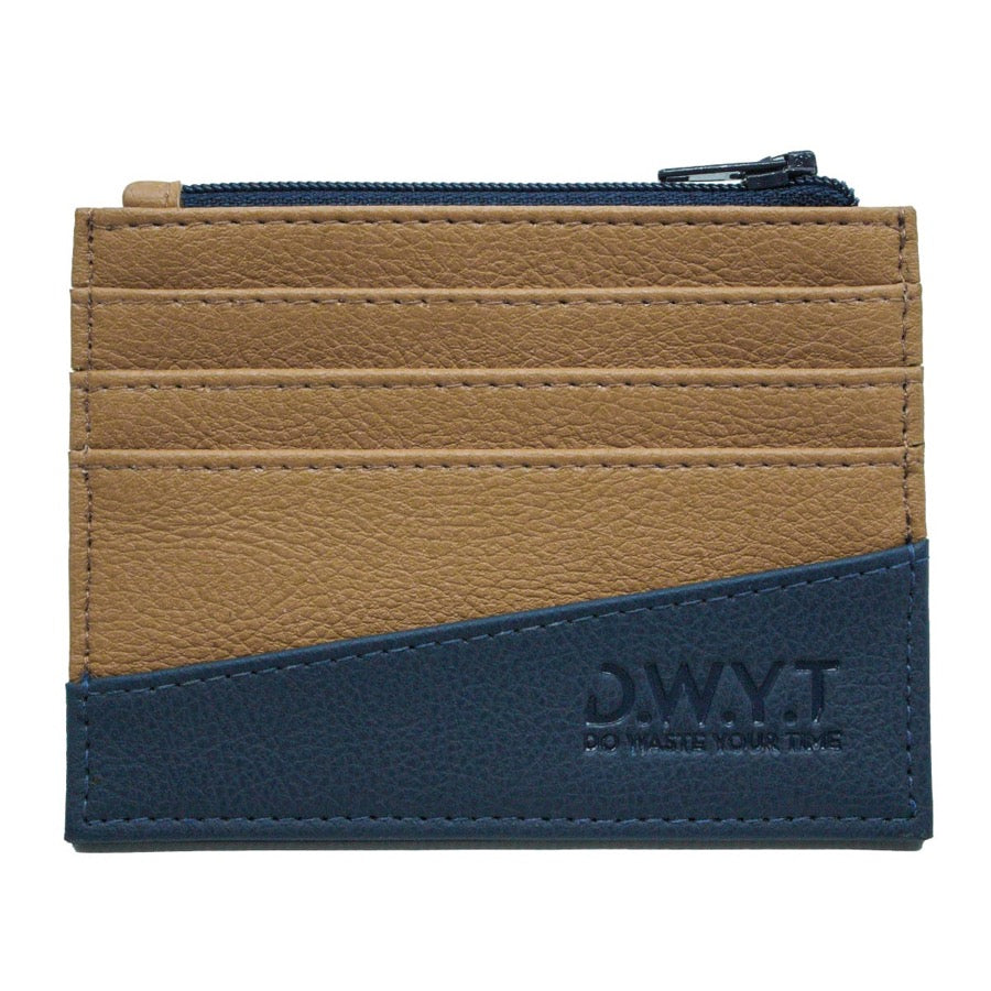 porte-cartes marron bleu