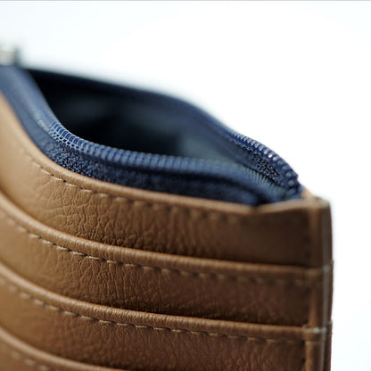 porte-cartes marron bleu