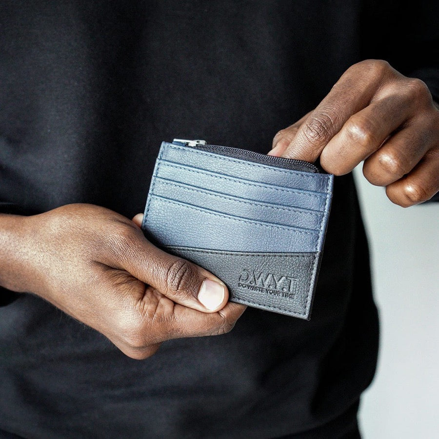 porte-cartes bleu noir