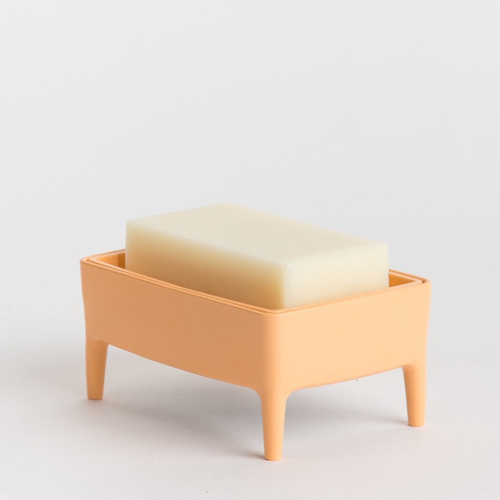 Porte savon en plastique recyclé Foekje Fleur Orange Saumon