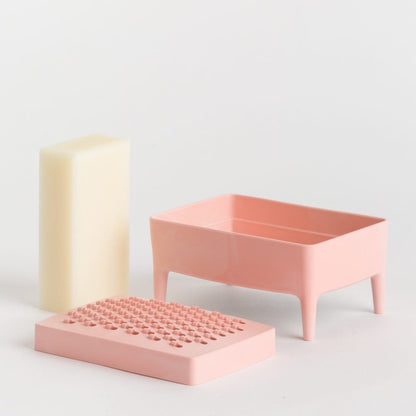 Porte savon en plastique recyclé Foekje Fleur rose