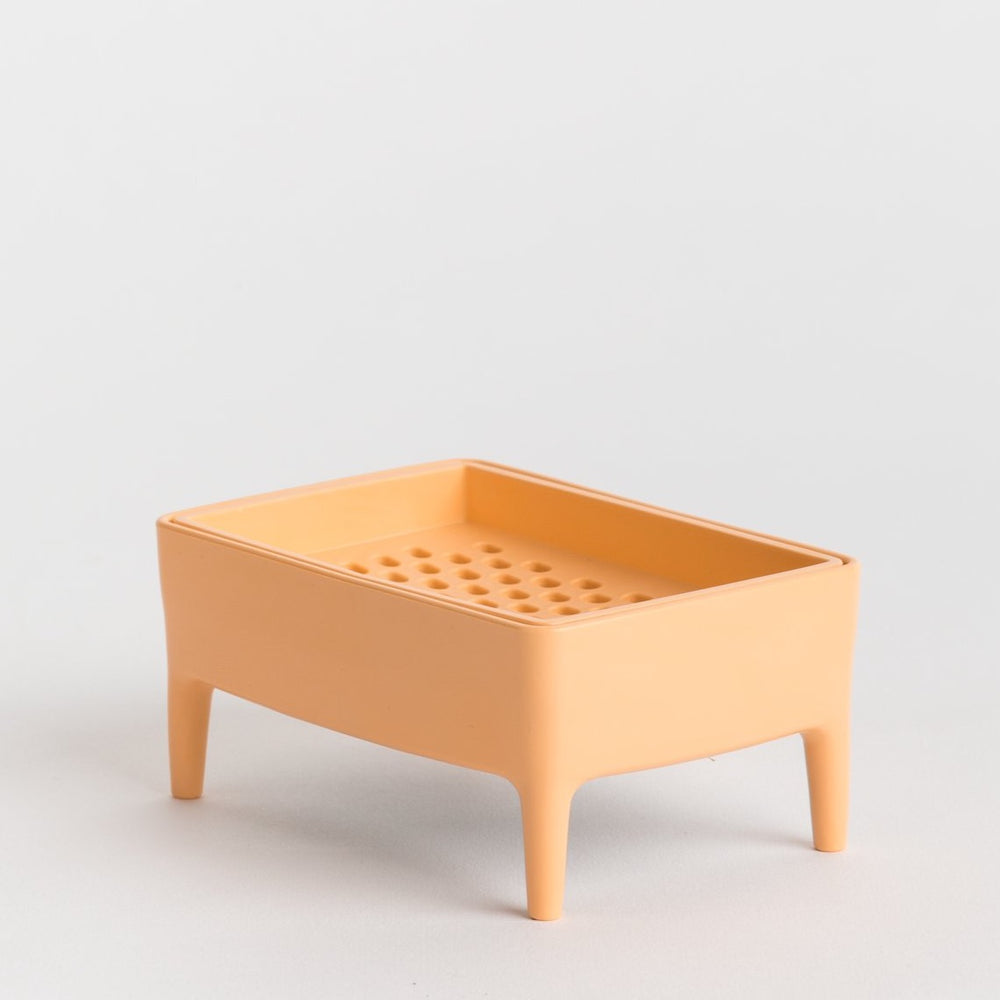 Porte savon en plastique recyclé Foekje Fleur Orange Saumon