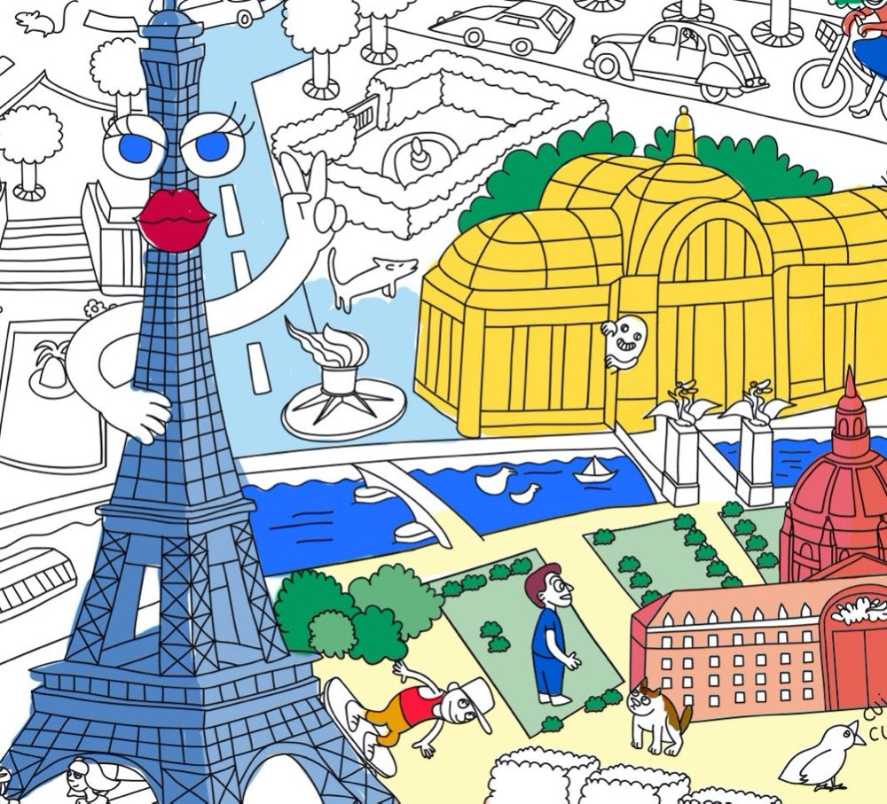 Poster géant à colorier Paris