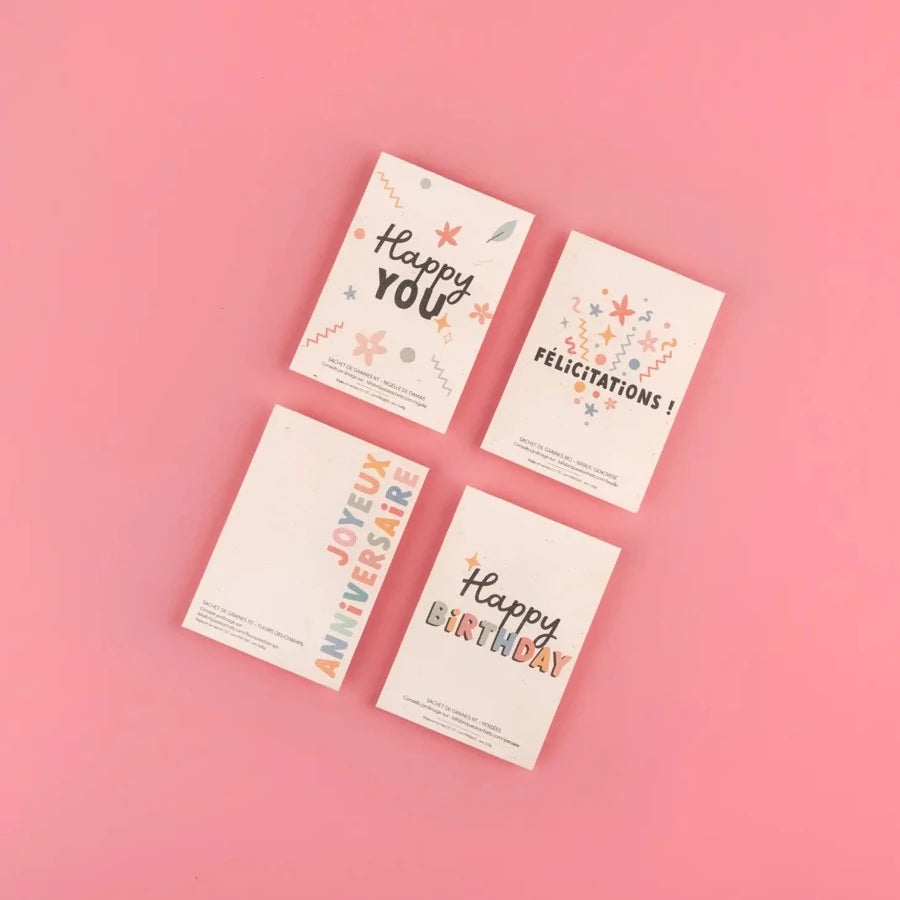 Sachet de graine de basilic avec message "Félicitations"