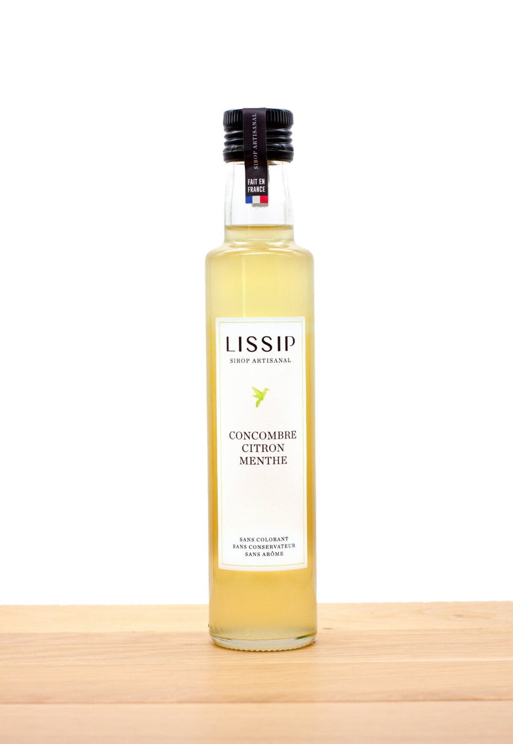 Sirop artisanal Lissip citron, menthe, concombre