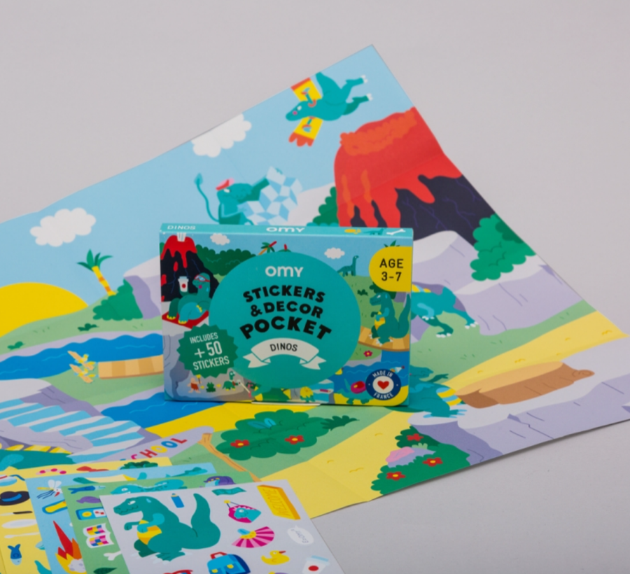 Stickers et decor dinos OMY