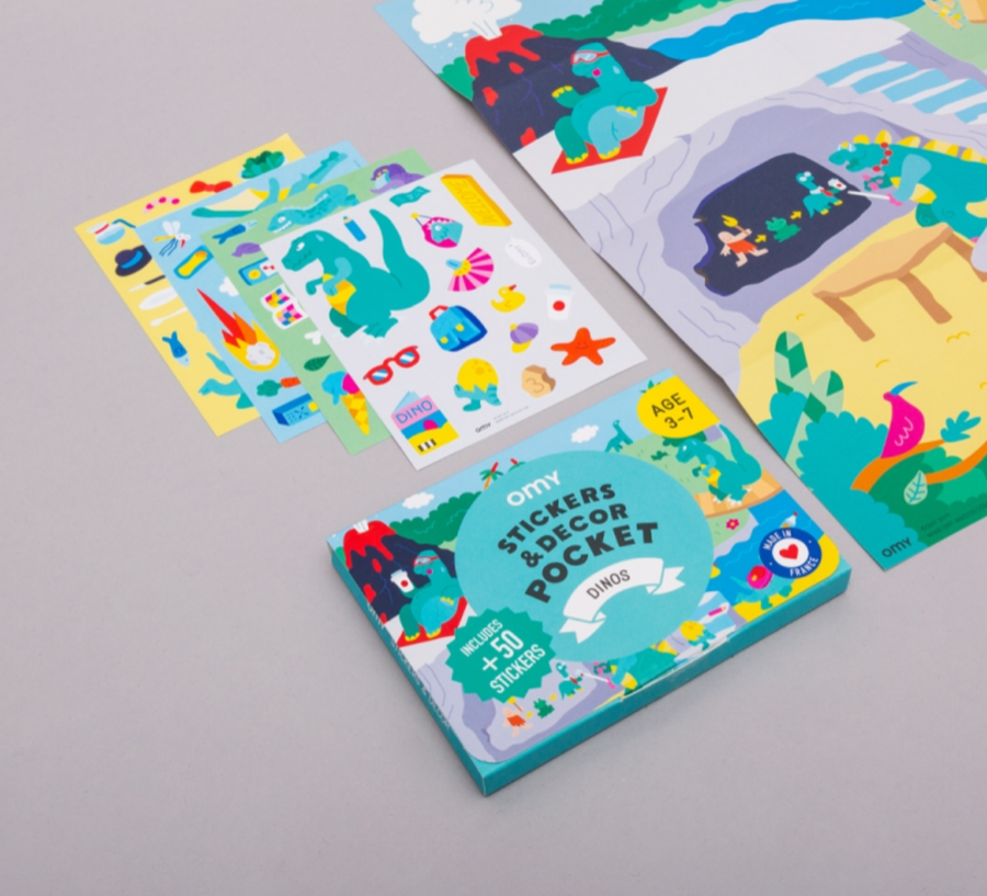Stickers et decor dinos OMY