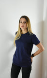 T-shirt en coton bio bleu femme