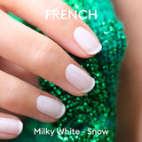 Vernis milky white Green flash semi permanent Manucurist