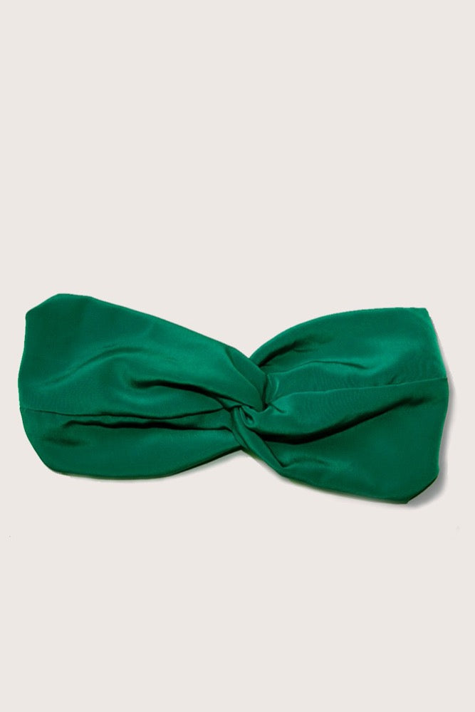 Headband uni vert prairie made in Paris Laure Derrey