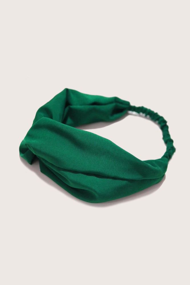 Headband uni vert prairie made in Paris Laure Derrey