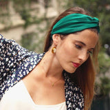 Headband uni vert prairie made in Paris Laure Derrey