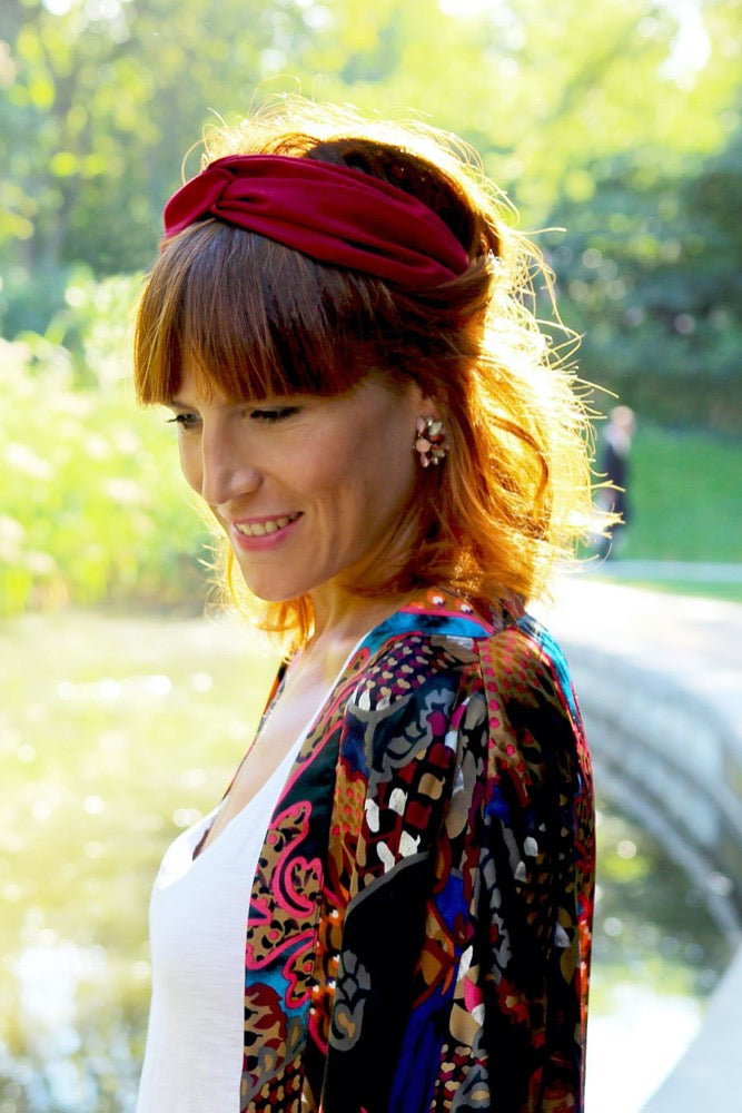 Headband uni Bordeaux Made in Paris Laure Derrey