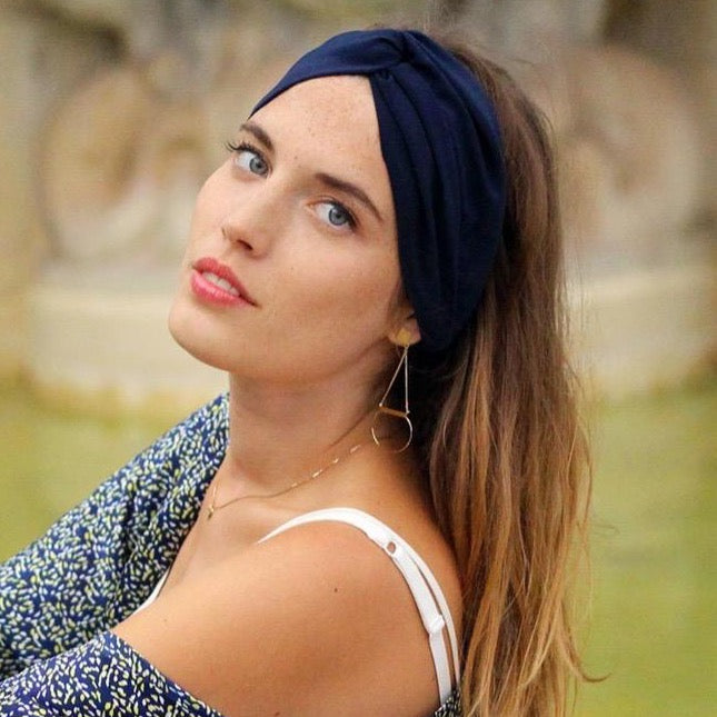 Headband marine made in Paris Laure Derrey