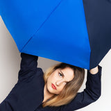 Parapluie bicolore bleu roi/marine Anatole Paris